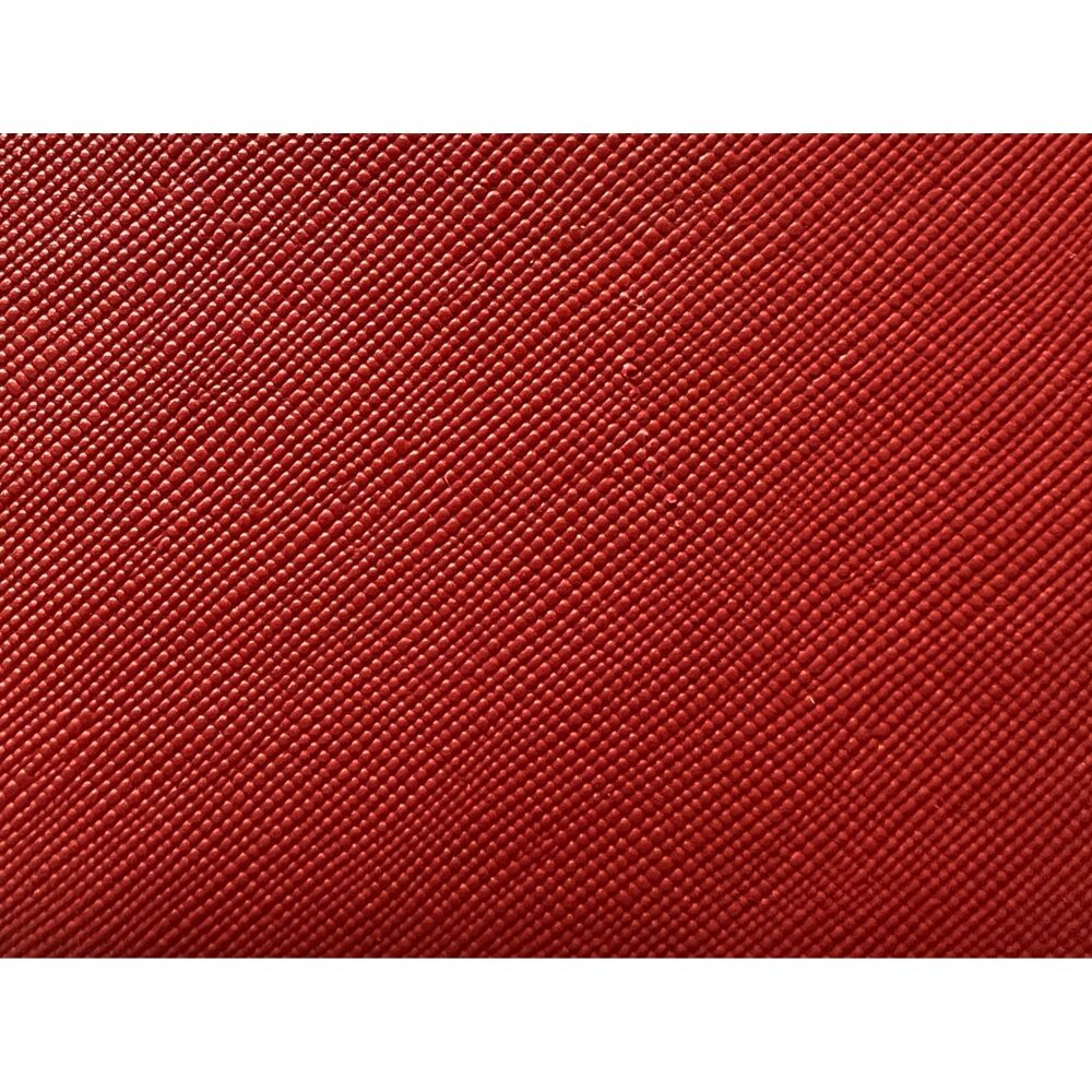 Red Solid Pattern Faux Leather Tote Bag Top Zip Inner Pockets with Strap 15”x12” - Picture 6 of 6